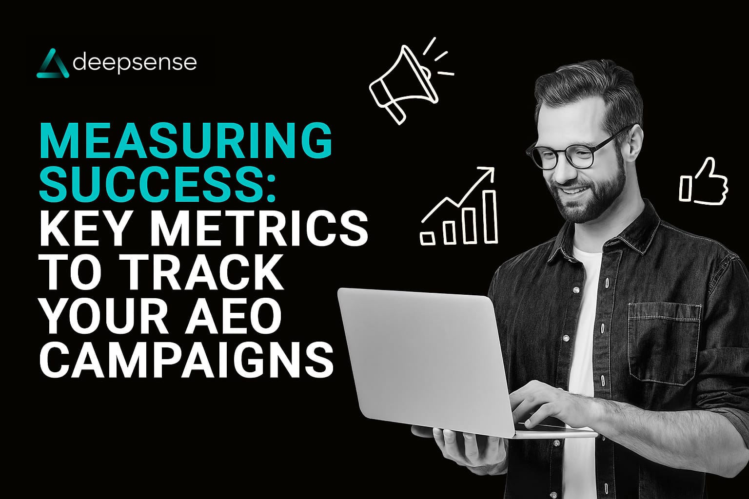 Digital marketer analyzing AEO performance metrics on a laptop with featured snippets and AI tools on screen