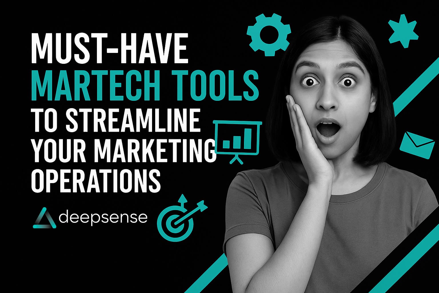 Illustration of a connected marketing technology stack for automation, analytics, and personalization