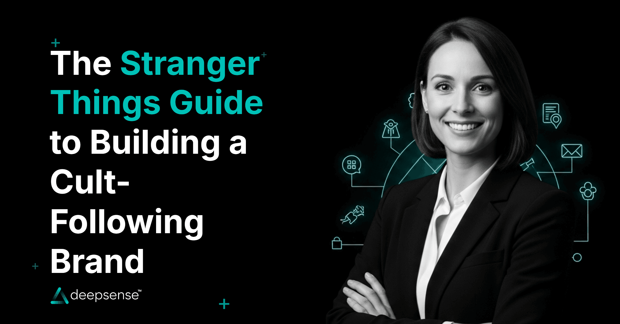 Stranger Things inspired illustration showing brand community, loyalty, and storytelling elements