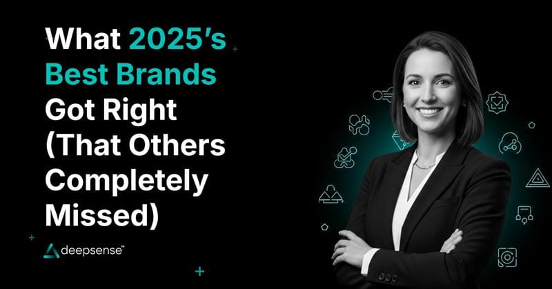 Visual showing top-performing brands of 2025 with growth charts and branding elements