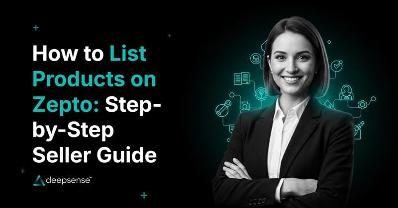 Zepto seller onboarding process showing product listing steps for brands