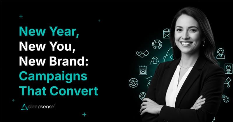 New Year marketing campaign visuals showing brand transformation and growth