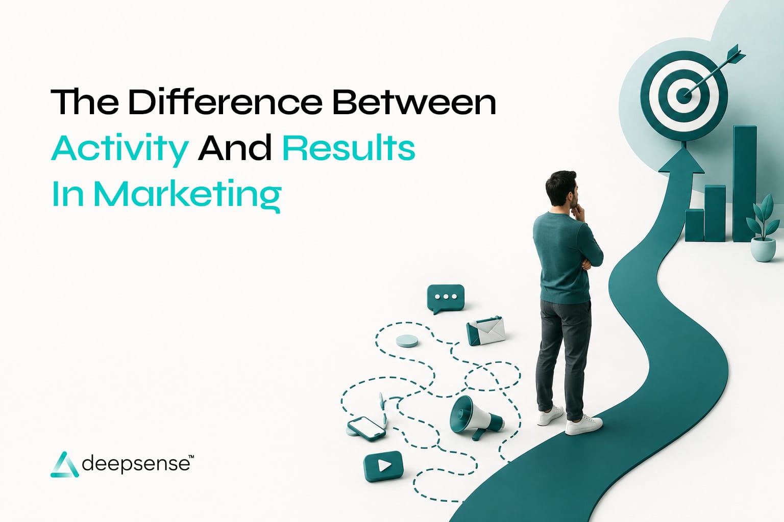 Comparison of marketing activity like posting and ads versus actual business results like leads and revenue