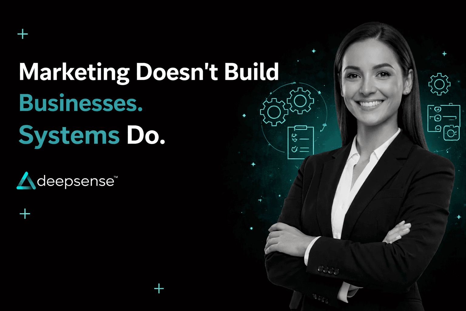 Marketing vs systems showing how businesses scale using structured processes instead of just ads