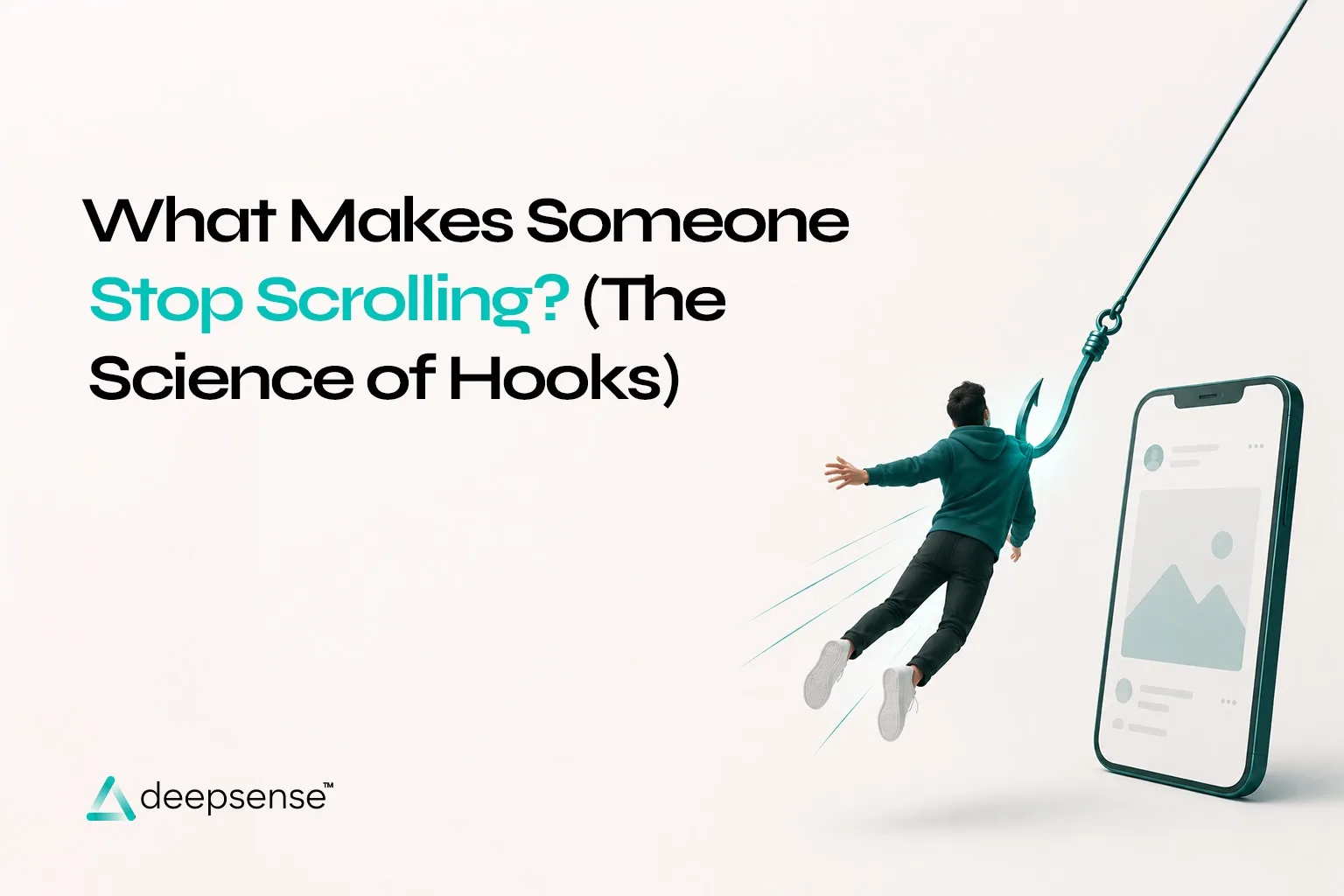 Marketing illustration featuring a calendar, target, clock, and growth chart representing scroll-stopping content strategies and the science of creating effective hooks.