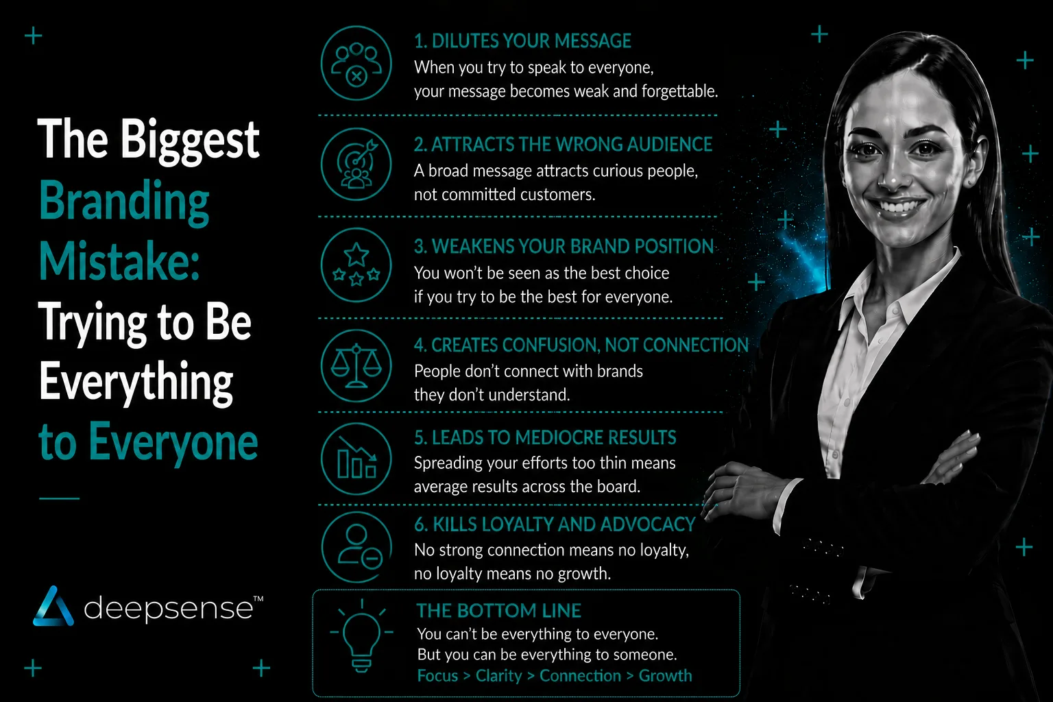 Brand positioning strategy showing why focused audience targeting is more effective than trying to appeal to everyone
