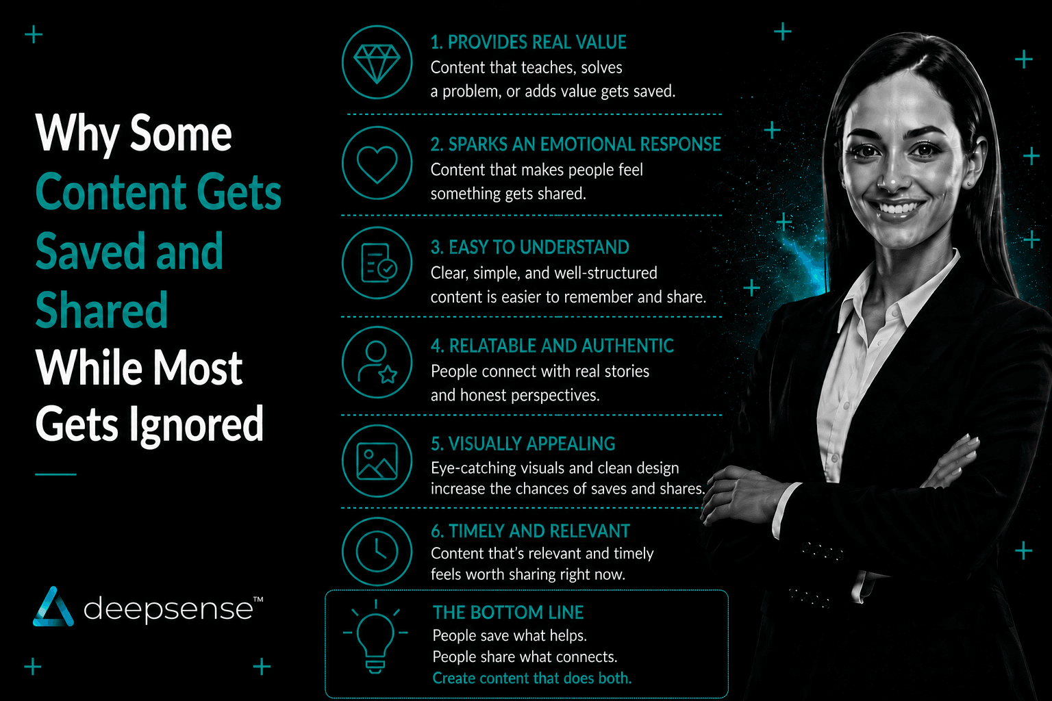 Social media content being saved and shared due to high value, relevance, and emotional impact