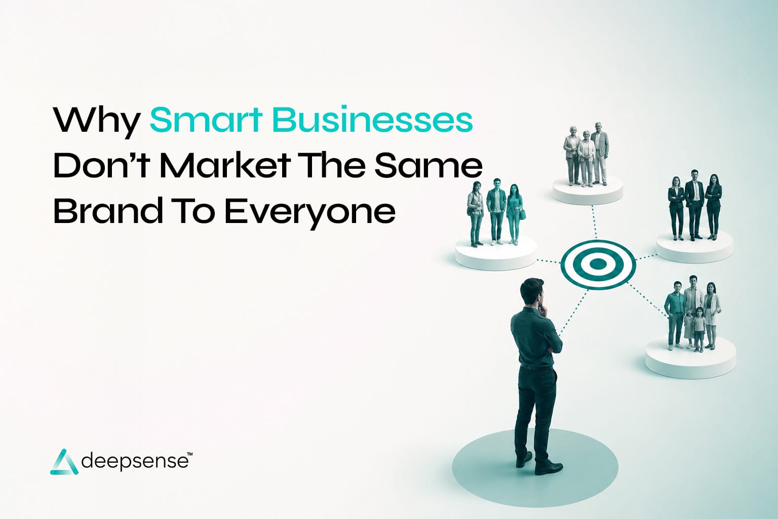 Customer segmentation strategy showing different marketing messages for different audience groups