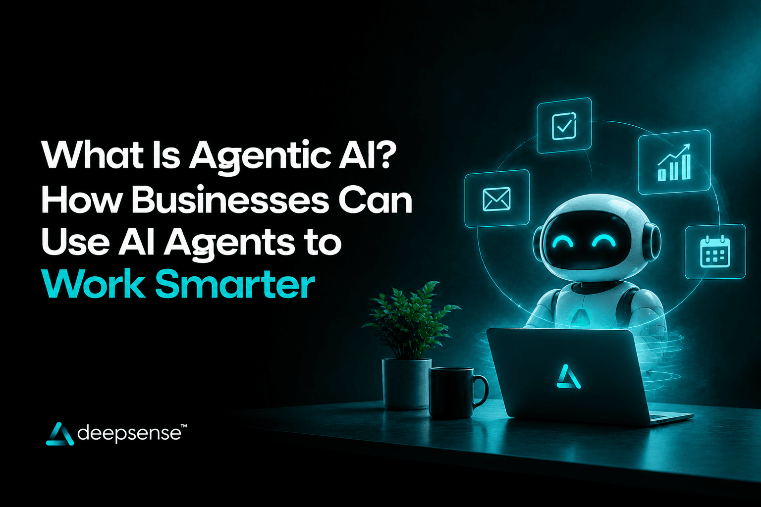 Agentic AI concept showing connected AI agents coordinating business workflows, marketing, sales, and automation.