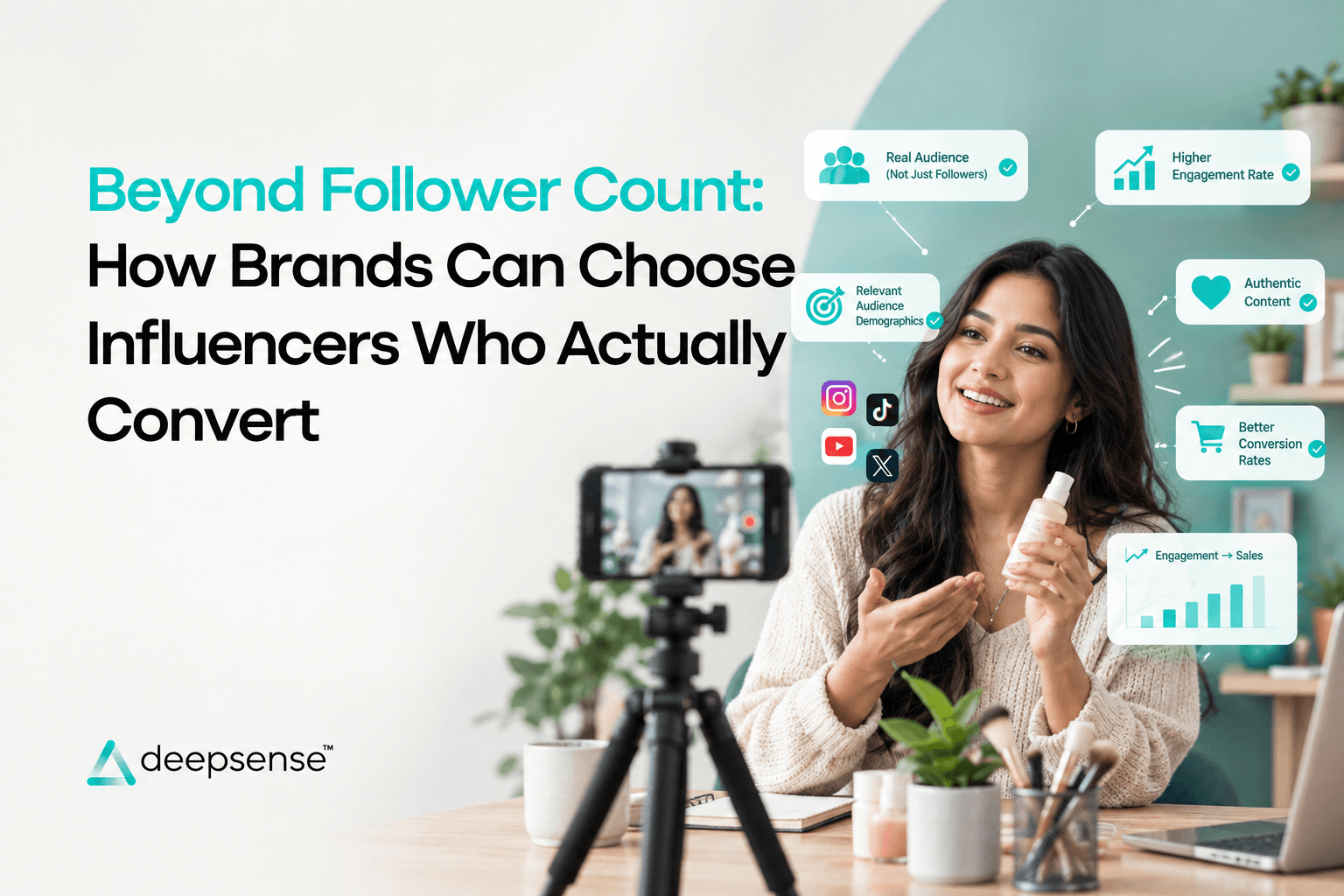 Marketing team evaluating influencer profiles, audience insights, and campaign performance to identify creators who can drive conversions.